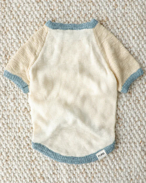 Monaco Bay Blue Colorblock Slub Sweater