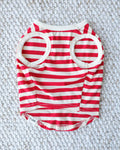 Pup Rally Red + Ivory Striped Dog Tank
