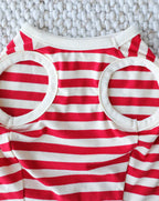 Pup Rally Red + Ivory Striped Dog Tank