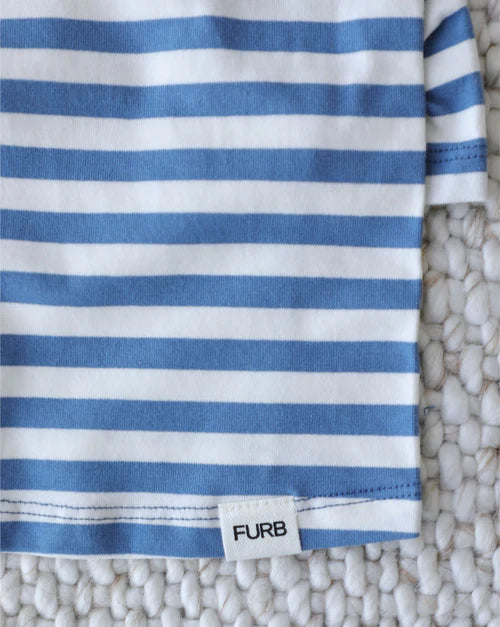 Casual Cutie Blue + White Relaxed Dog T-Shirt