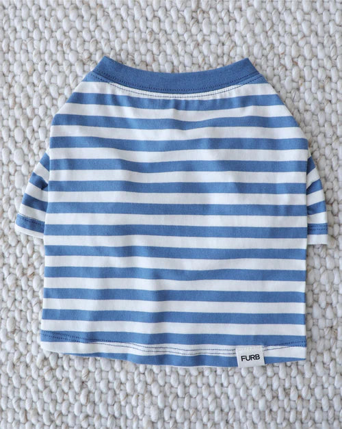 Casual Cutie Blue + White Relaxed Dog T-Shirt