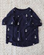 Casual Cutie Blue Anchor Relaxed Dog T-Shirt