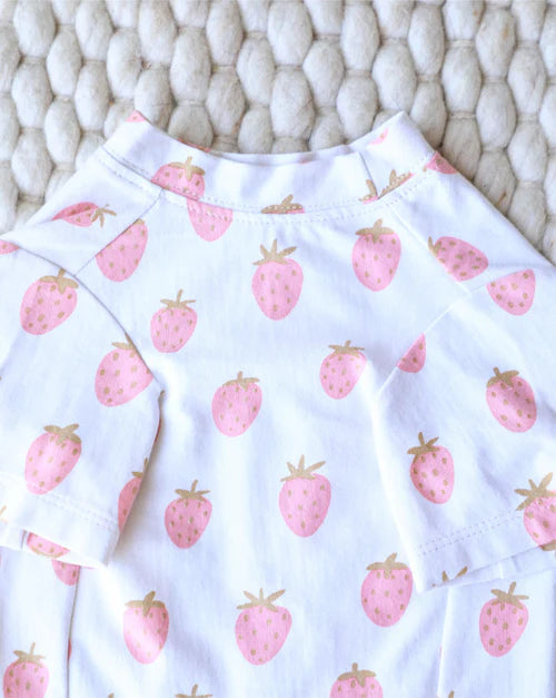 Stay Sweet Strawberry Print Dog T-Shirt