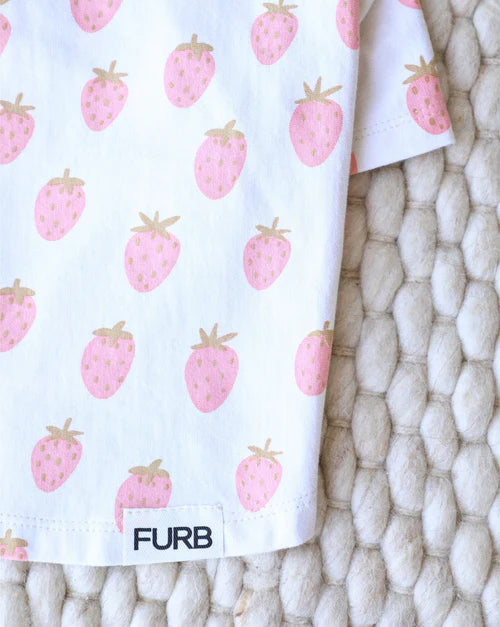 Stay Sweet Strawberry Print Dog T-Shirt