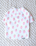 Stay Sweet Strawberry Print Dog T-Shirt