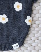 Petal Perfect Grey Daisy Dog Sweater