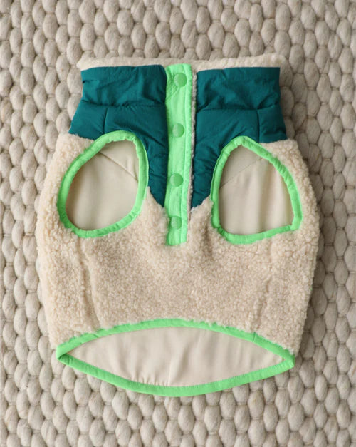 Cabin Critter Neon Green Sherpa Dog Vest