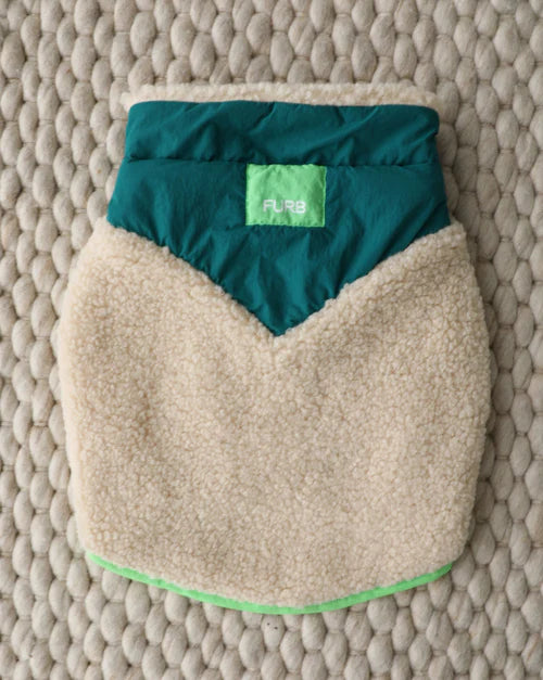 Cabin Critter Neon Green Sherpa Dog Vest