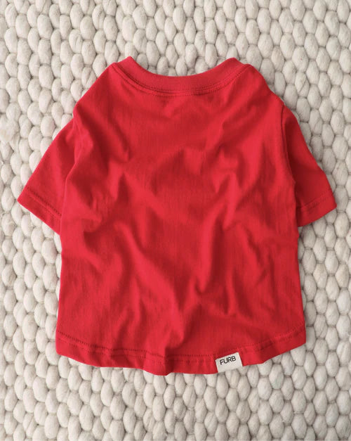 Casual Cutie Red Relaxed Dog T-Shirt