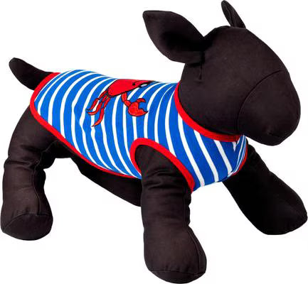 The Worthy Dog - Crab Tee Dog Shirt, Royal Blue/White