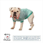 Max's Closet Striped Dog Polo Shirt, Green/Gray