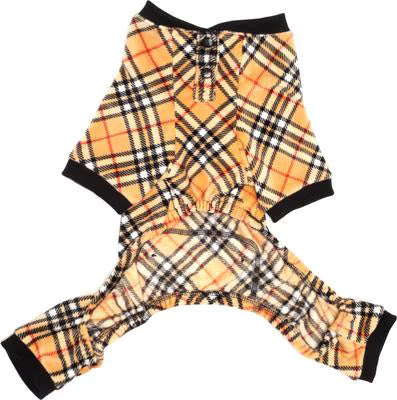 The Worthy Dog Jammies Dog Pajamas, Tan Plaid