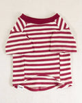 Playful Pooch Red + Ivory Striped Dog T-Shirt
