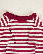 Playful Pooch Red + Ivory Striped Dog T-Shirt