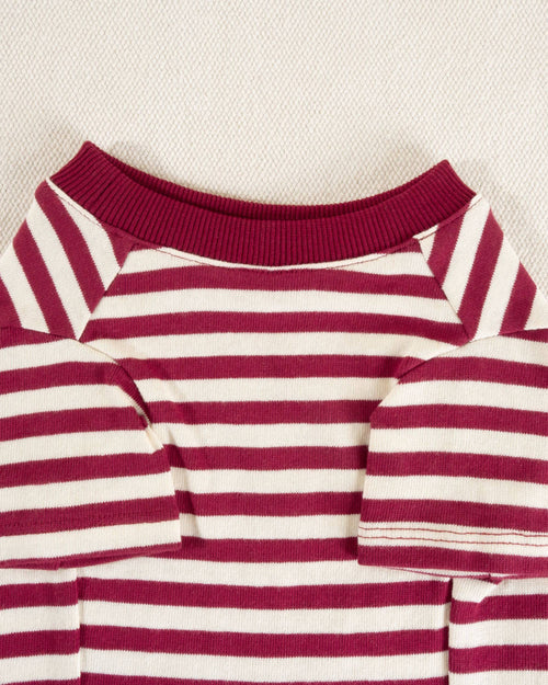 Playful Pooch Red + Ivory Striped Dog T-Shirt