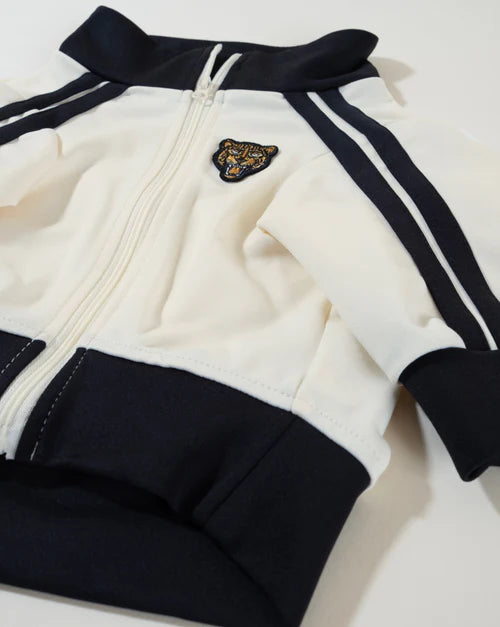 Team Captain Ivory + Black Track Jacket