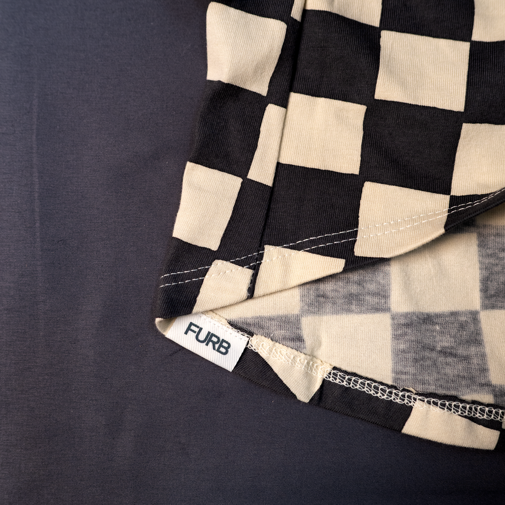 Make a Move Washed Black Check Print Dog T-Shirt