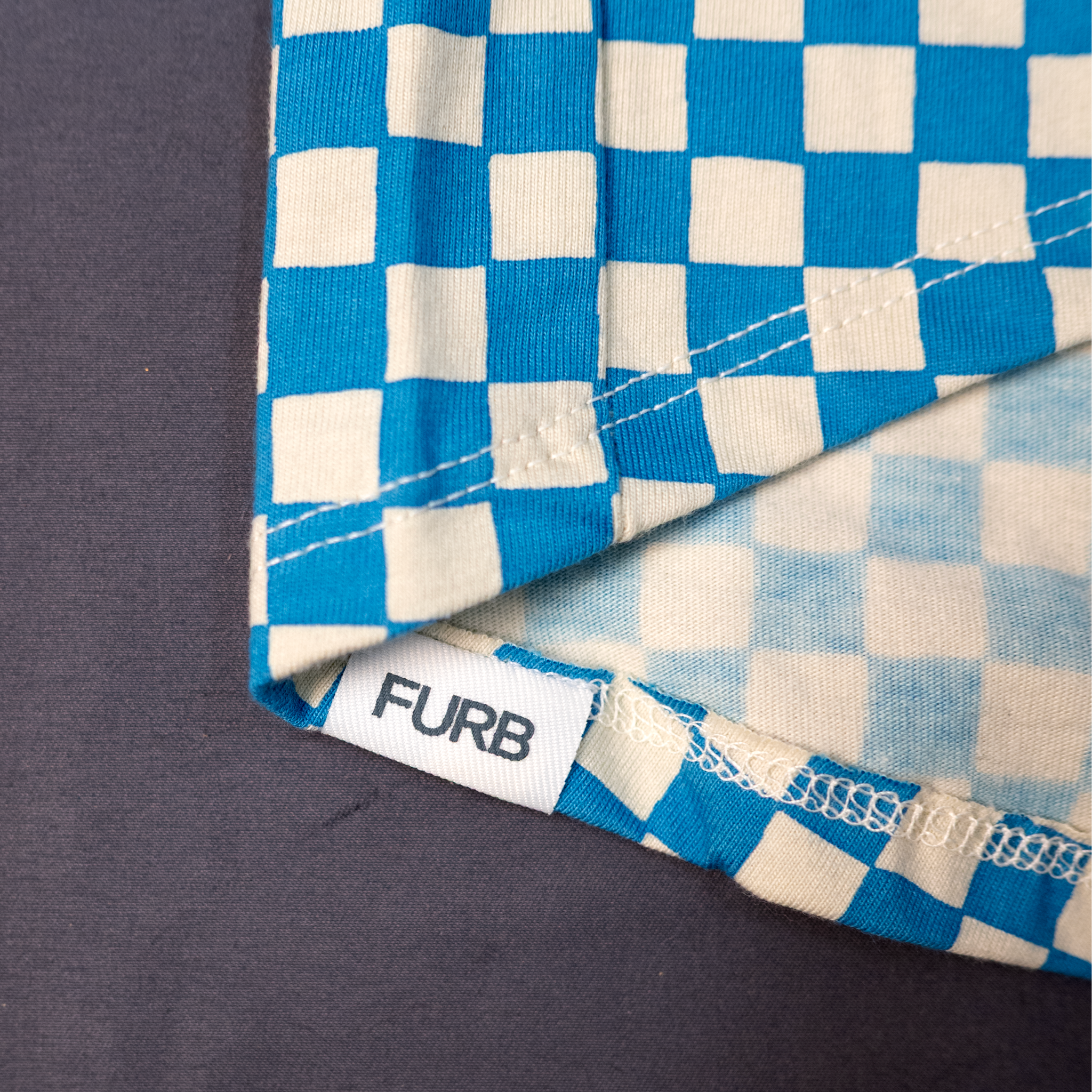Make a Move Blue Mini Check Print Dog T-Shirt
