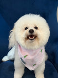 The Worthy Dog Pink Stripe Alligator Dog Bandana, Pink