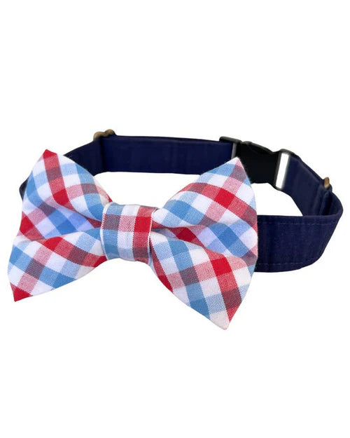 Take a Bow Red White + Blue Gingham Bow Tie