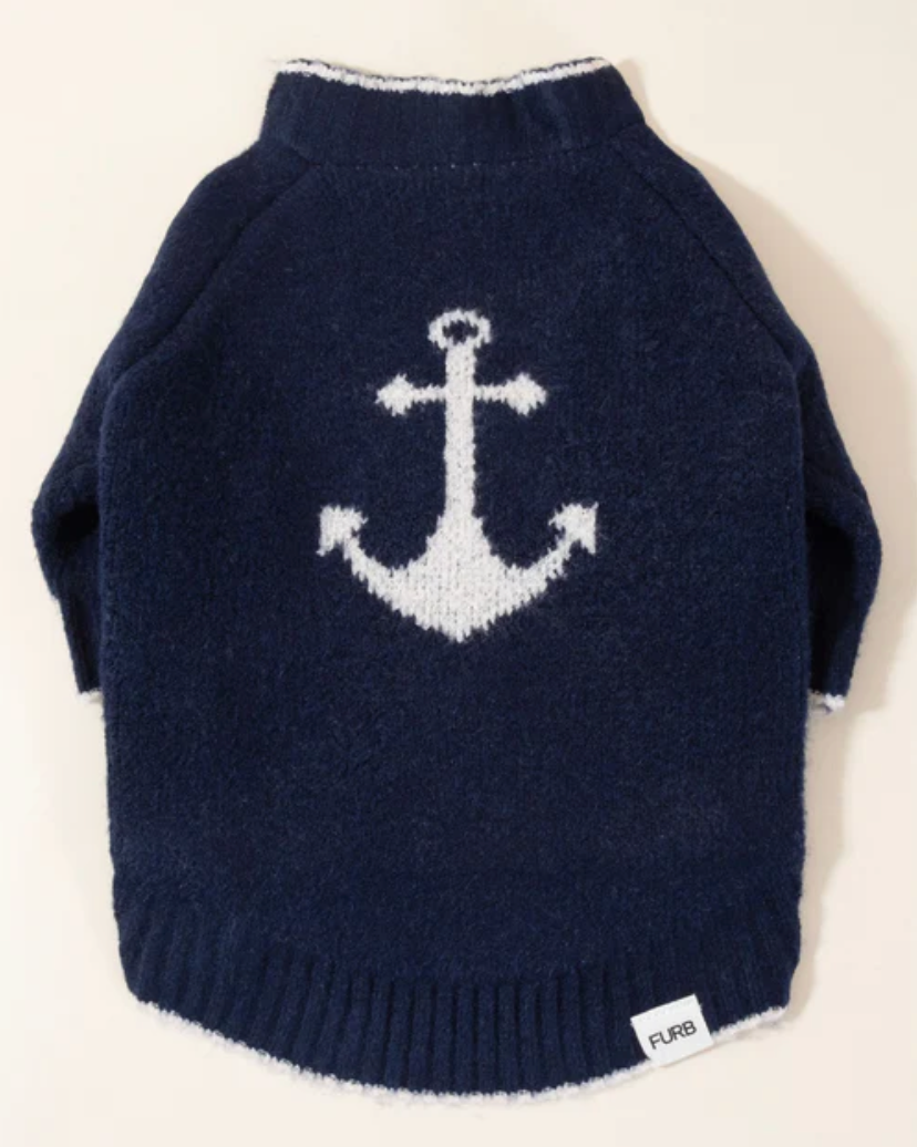 Anchors Away Navy Dog Sweater