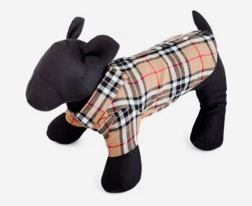 The Worthy Dog Tan Plaid Dog Shirt, Tan