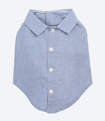 The Worthy Dog Chambray Dog Shirt, Blue