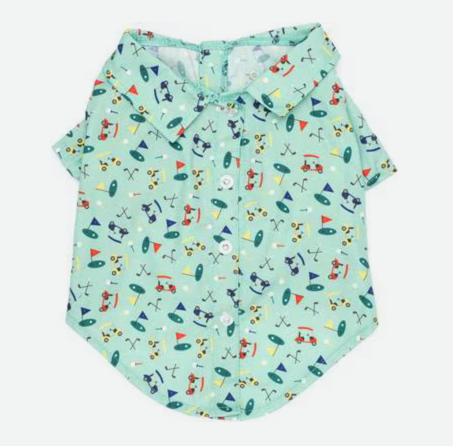 The Worthy Dog Golf Dog Shirt, Green, Small