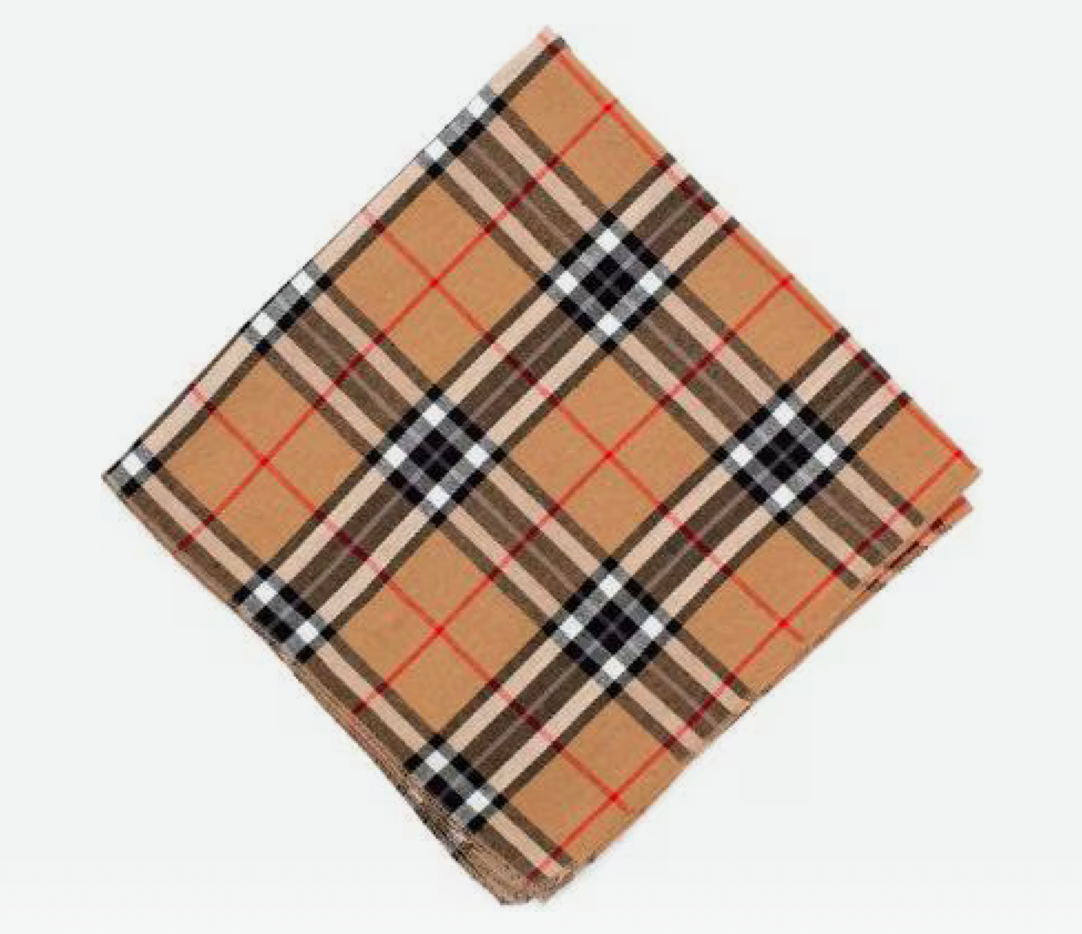 The Worthy Dog Tan Plaid Dog Bandana, Tan