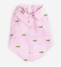 The Worthy Dog Pink Stripe Alligator Dog Shirt, Pink/White