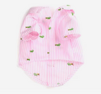 The Worthy Dog Pink Stripe Alligator Dog Shirt, Pink/White