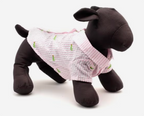 The Worthy Dog Pink Stripe Alligator Dog Shirt, Pink/White