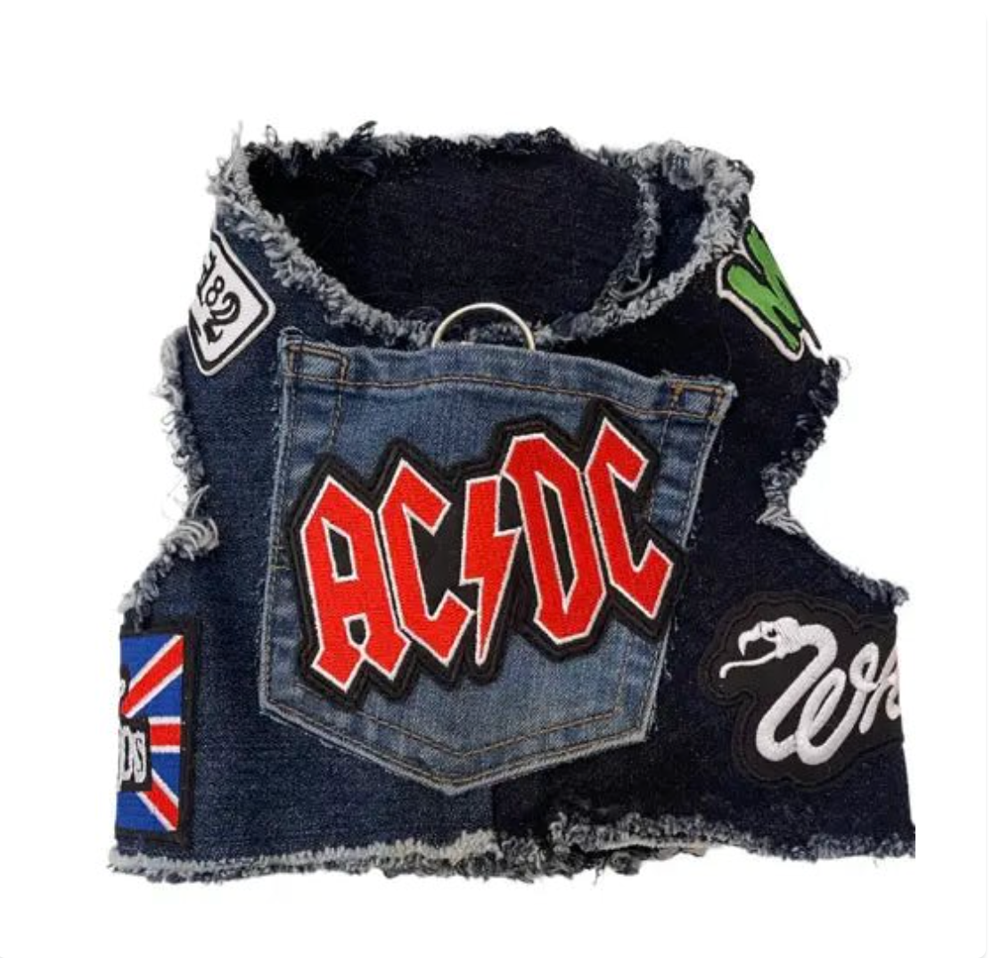 Upcycled Denim Rocker Harness- AC/DC