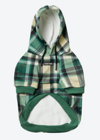 Green Plaid Dog Hoodie