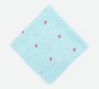 The Worthy Dog Gingham Flamingos Dog Bandana, Aqua