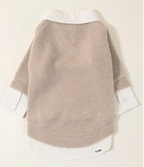 Like a Boss Two-fer Collared Tan Dog Sweater